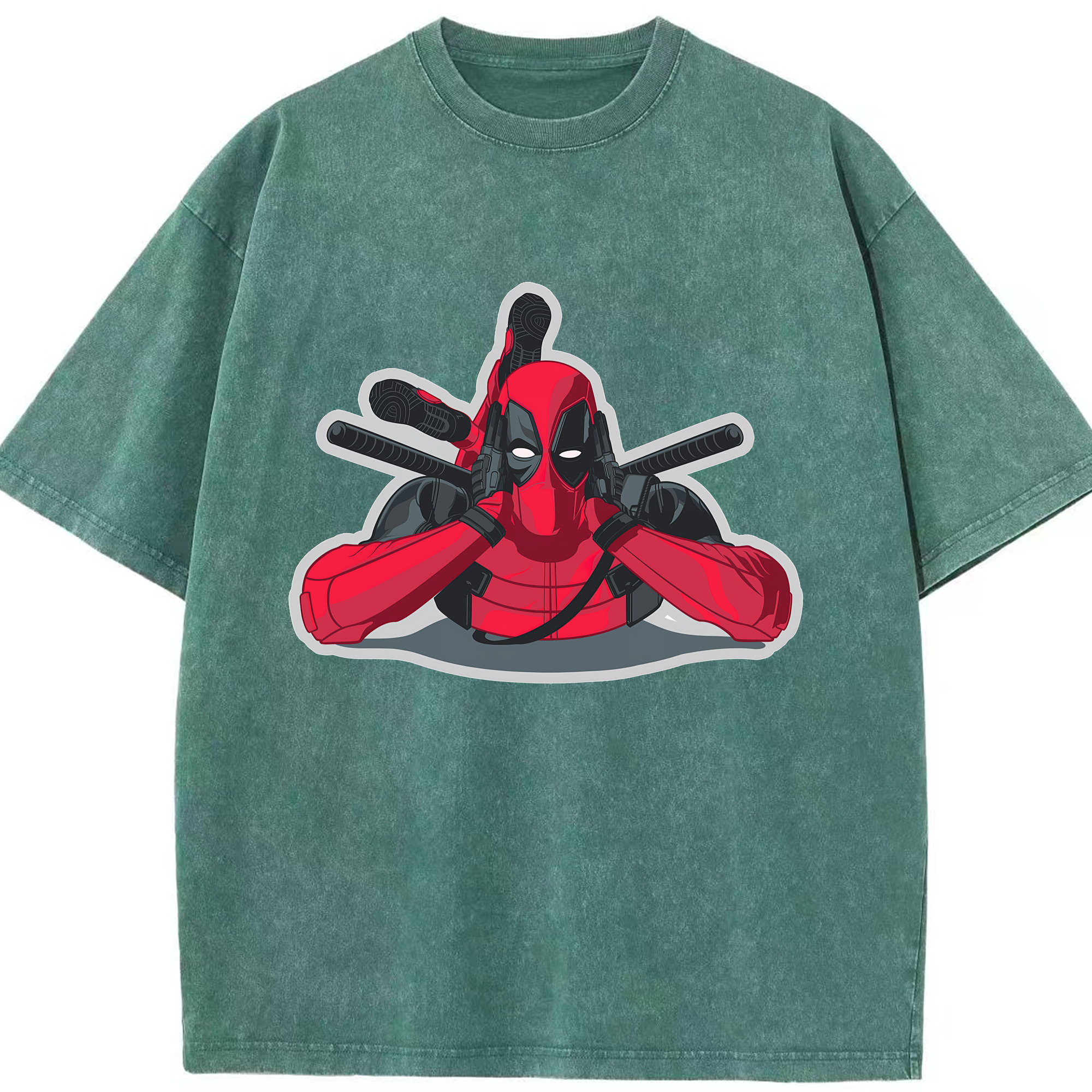 （画像用） Deadpool デッドプール 綿100% ヴィンテージ風 半袖Tシャツ（フロントプリント）
